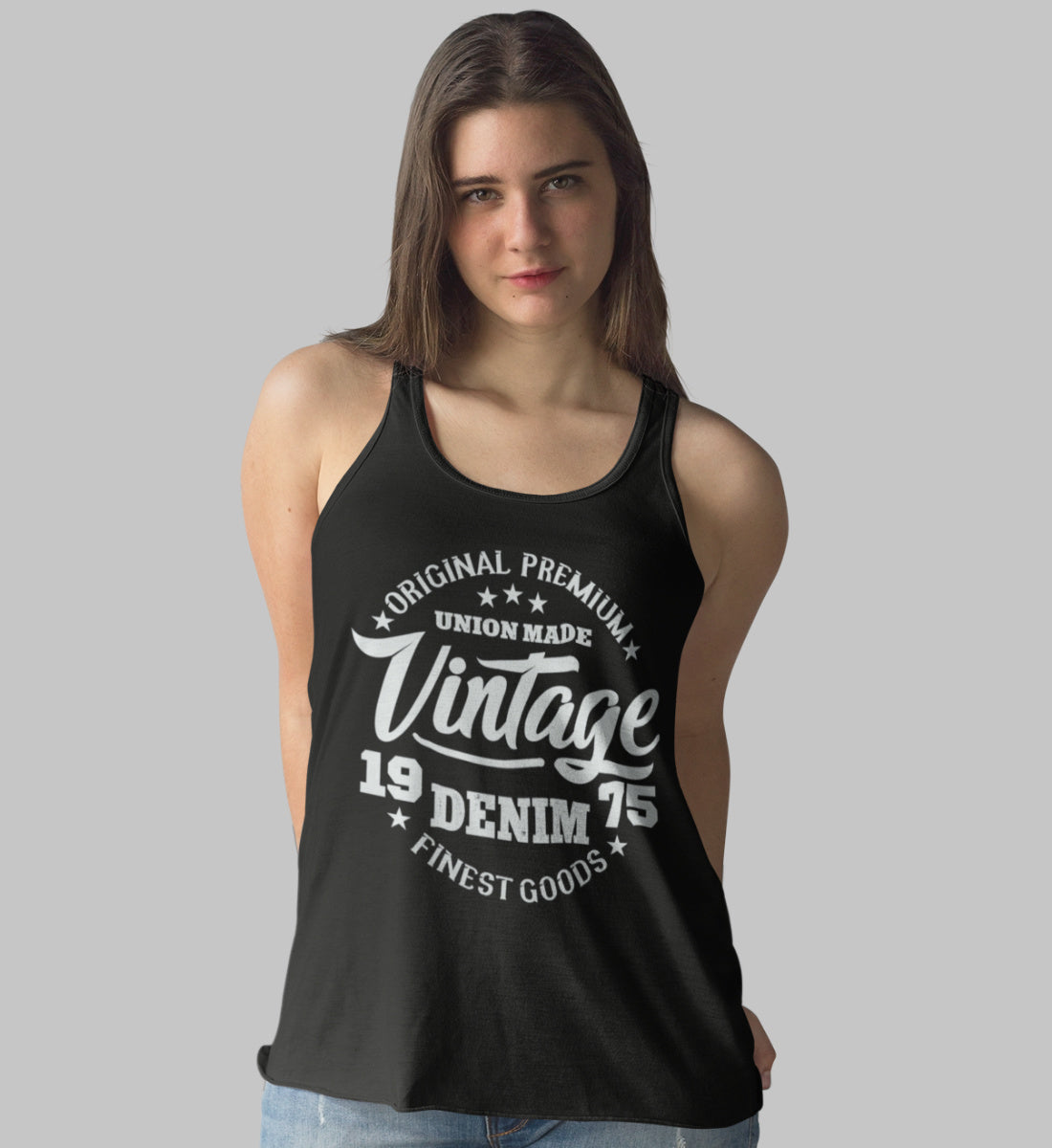 College Vintage Denim Design Original Premium Goods - Frauen Tanktop