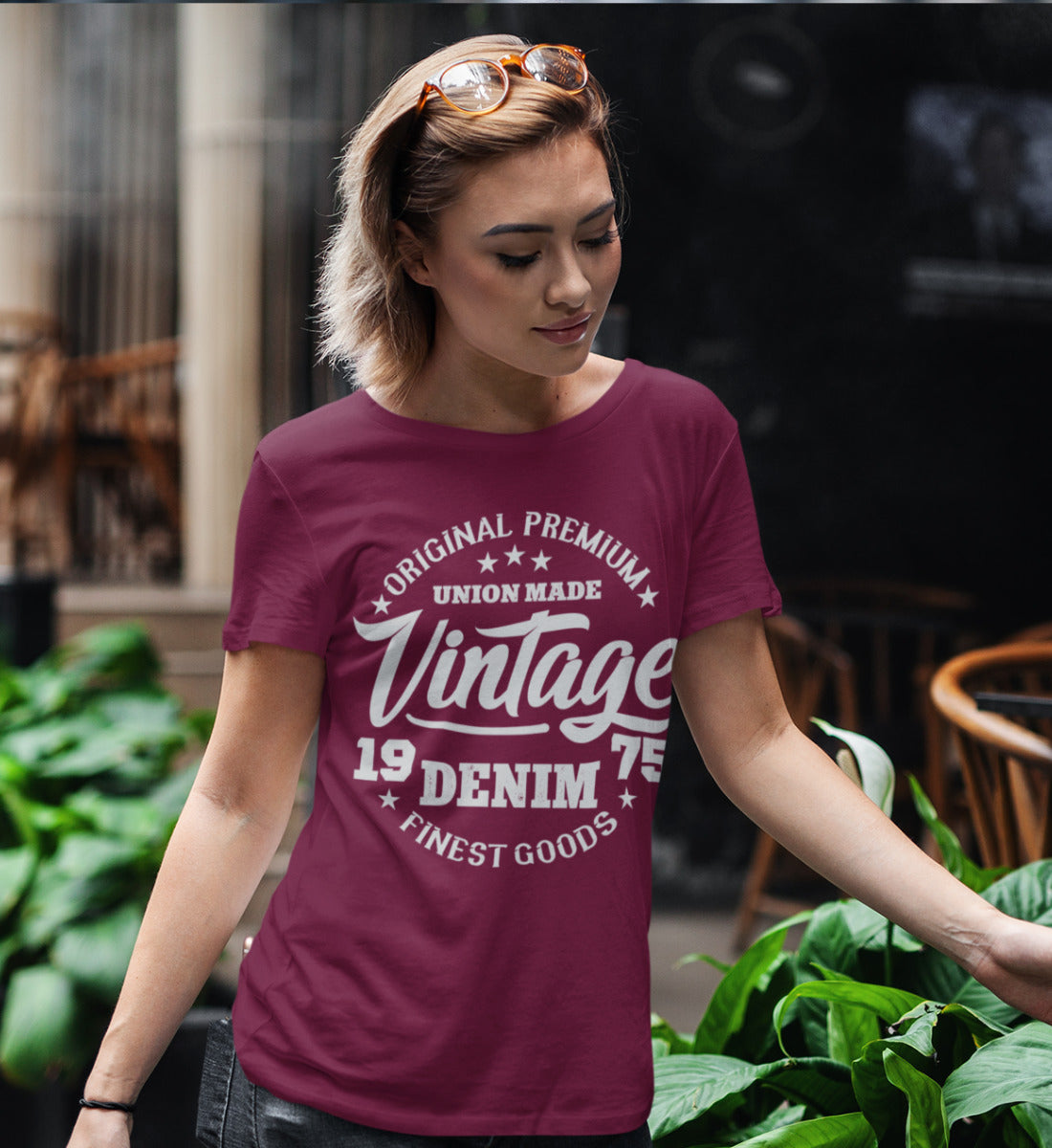 College Vintage Denim Design Original Premium Goods - Damen Premium Organic Shirt