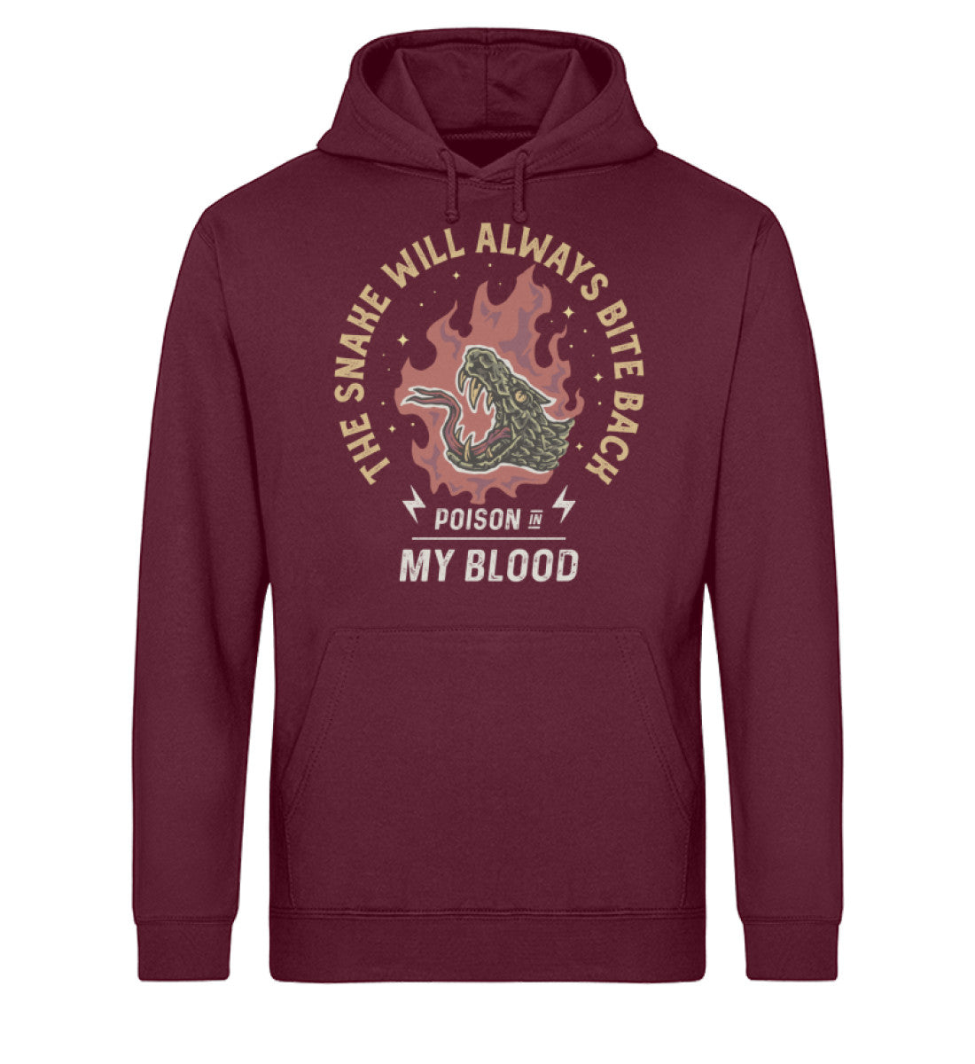 The Snake Will Always Bite Back - Poison In My Blood - Unisex Organic Hoodie