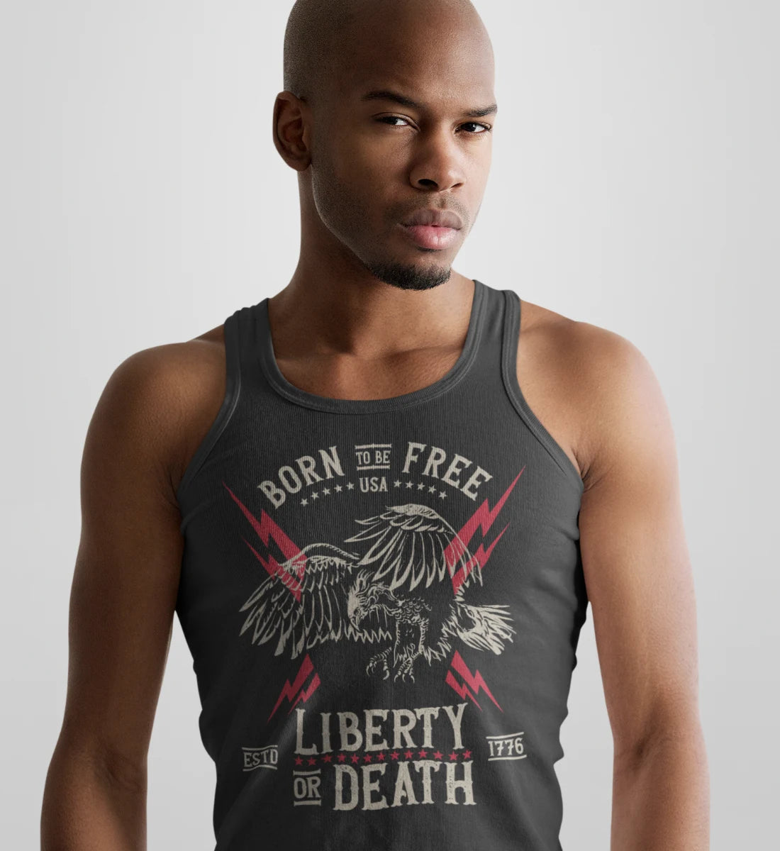 Born To Be Free - USA - Liberty Or Death - American Eagle  - Herren Tanktop