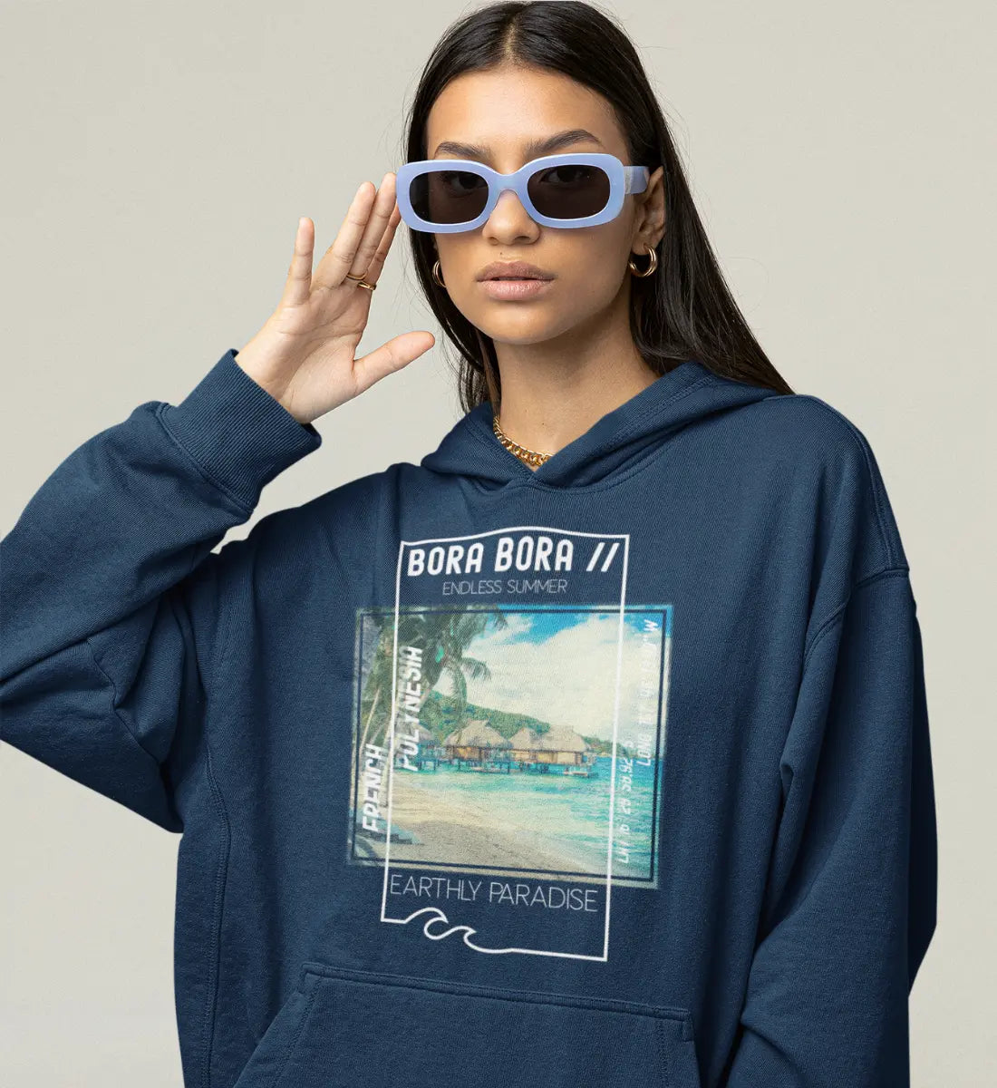 Bora Bora French Polynesia Earthly Paradise Endless Summer  - Damen Organic Hoodie ST/ST