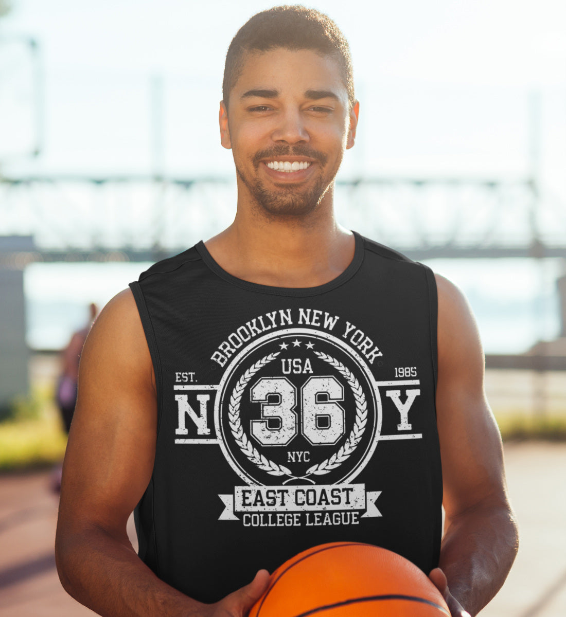 Brooklyn New York College League Vintage Denim  - Herren Tanktop