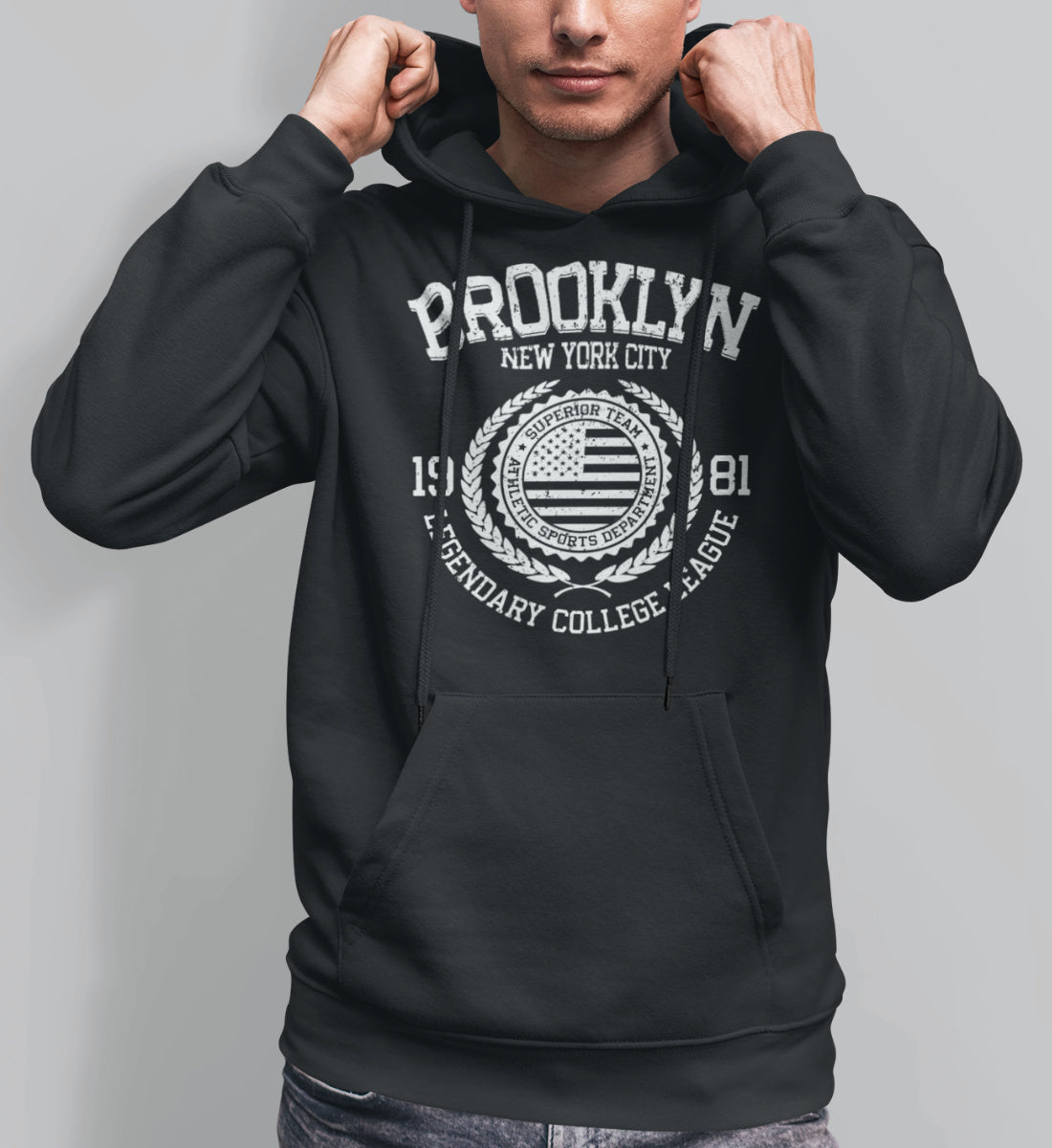 Brooklyn New York USA College League Design  - Unisex Organic Hoodie