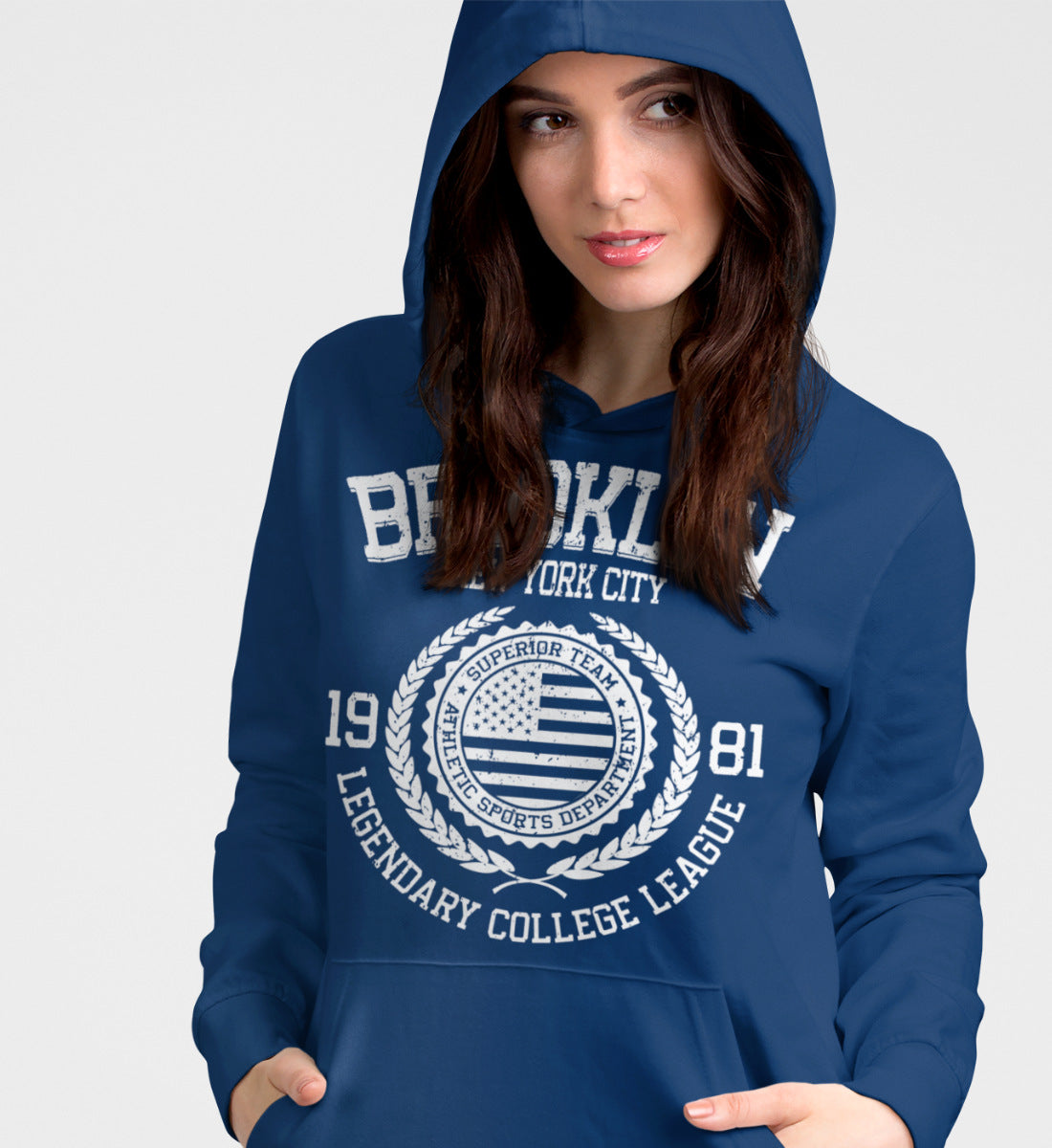 Brooklyn New York USA College League Design  - Damen Organic Hoodie ST/ST