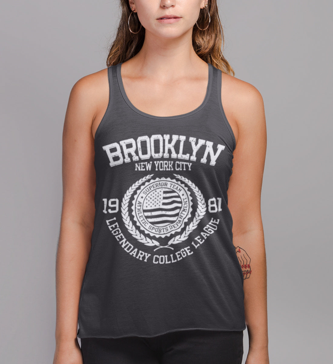 Brooklyn New York USA College League Design  - Damen Premium Organic Tanktop ST/ST