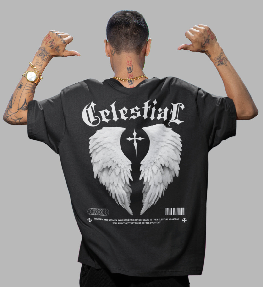 Celestial Being - Winged Creature - Streetwear  - Organic Relaxed Shirt ST/ST