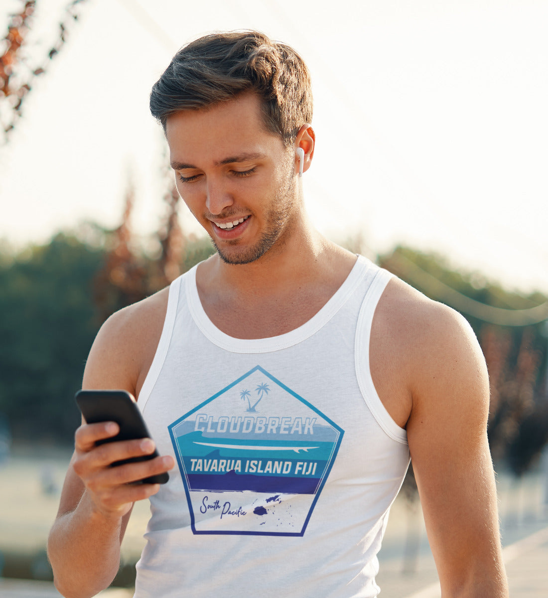 Cloudbreak Tavarua Island Fiji Surfing  - Herren Tanktop