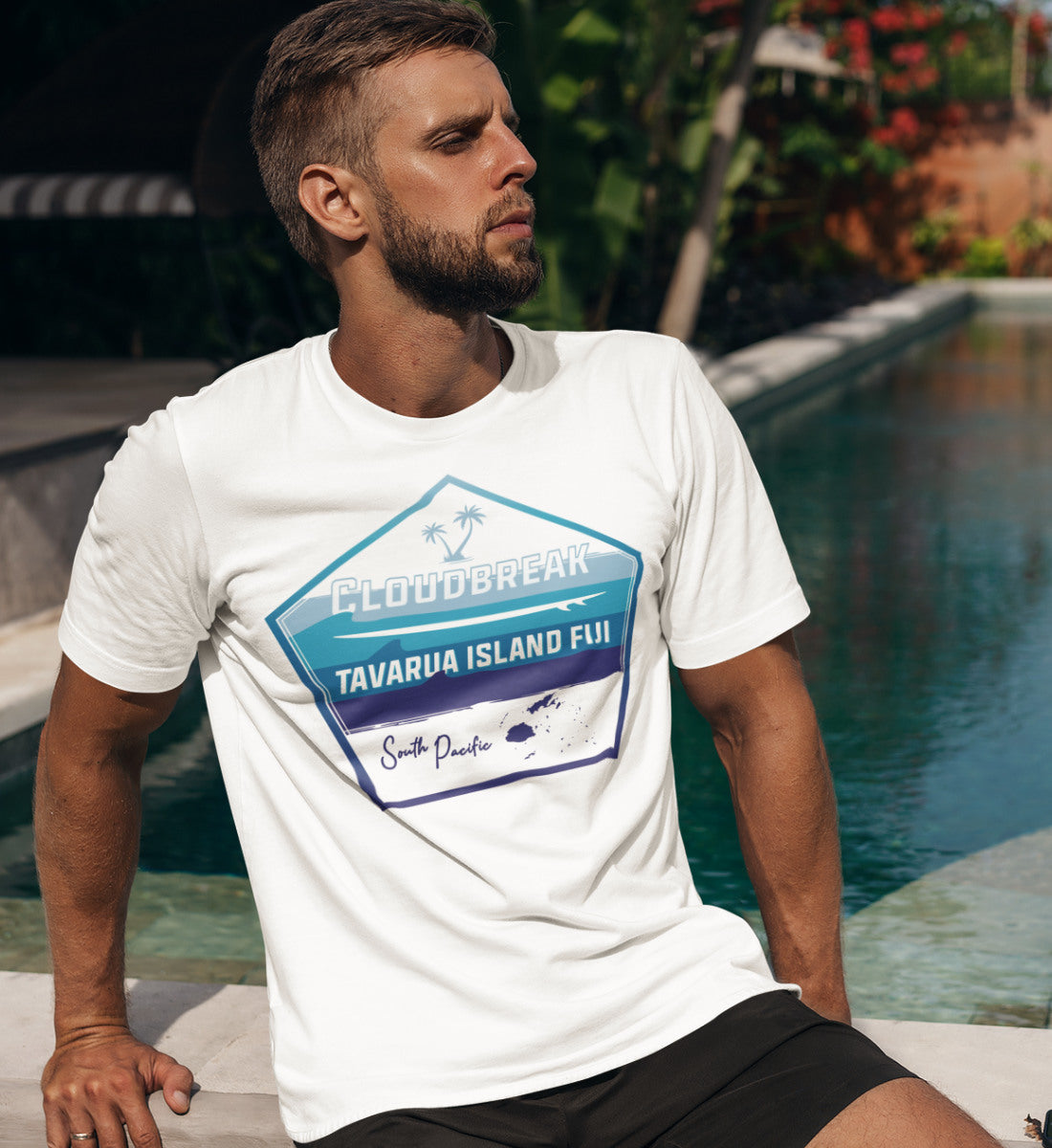 Cloudbreak Tavarua Island Fiji Surfing  - Herren Shirt