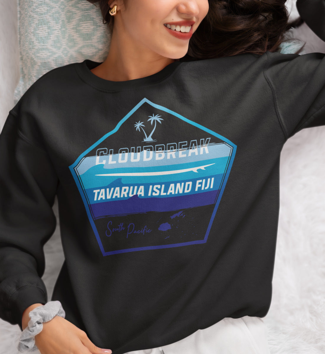 Cloudbreak Tavarua Island Fiji Surfing  - Unisex Organic Sweatshirt ST/ST