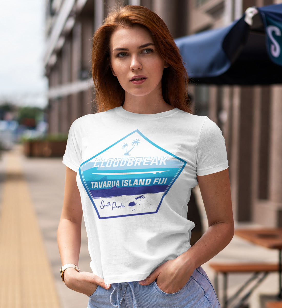 Cloudbreak Tavarua Island Fiji Surfing  - Damenshirt