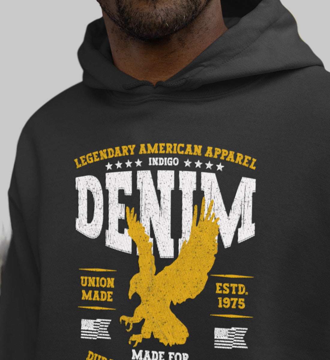 Legendary American Eagle Denim Apparel Durability & Strength  - Unisex Organic Hoodie