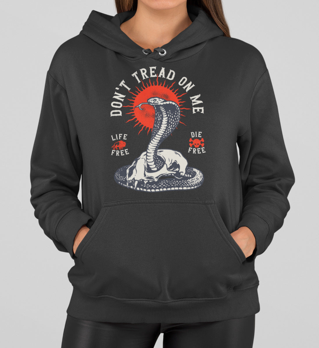 Don't Tread On Me - Life Free Die Free  - Damen Organic Hoodie ST/ST