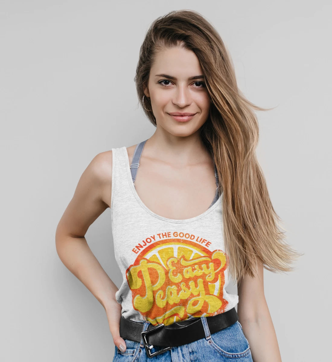 Easy Peasy Lemon Squeezy - Enjoy The Good Life  - Damen Premium Organic Tanktop ST/ST