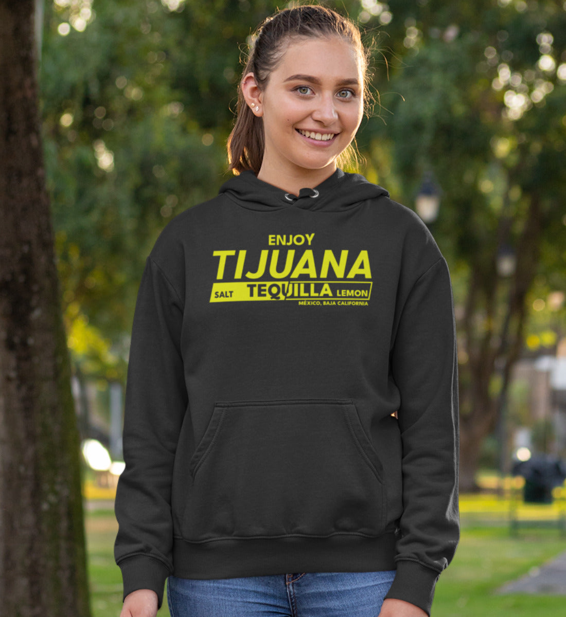 Enjoy Tijuana Salt Tequilla Lemon  - Unisex Organic Hoodie