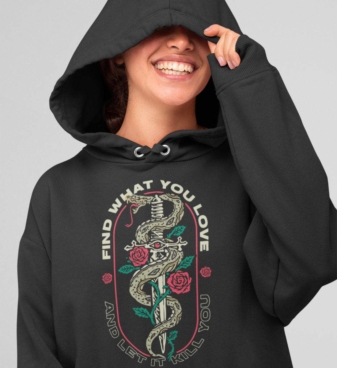 Find What You Love And Let It Kill You  - Damen Organic Hoodie ST/ST