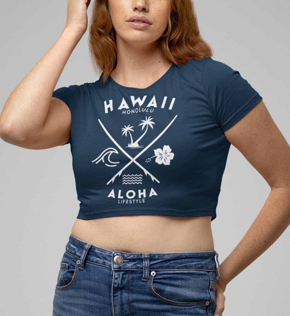 Hawaii Honolulu Surfer Style Aloha Lifestyle  - Damen Organic Crop Top