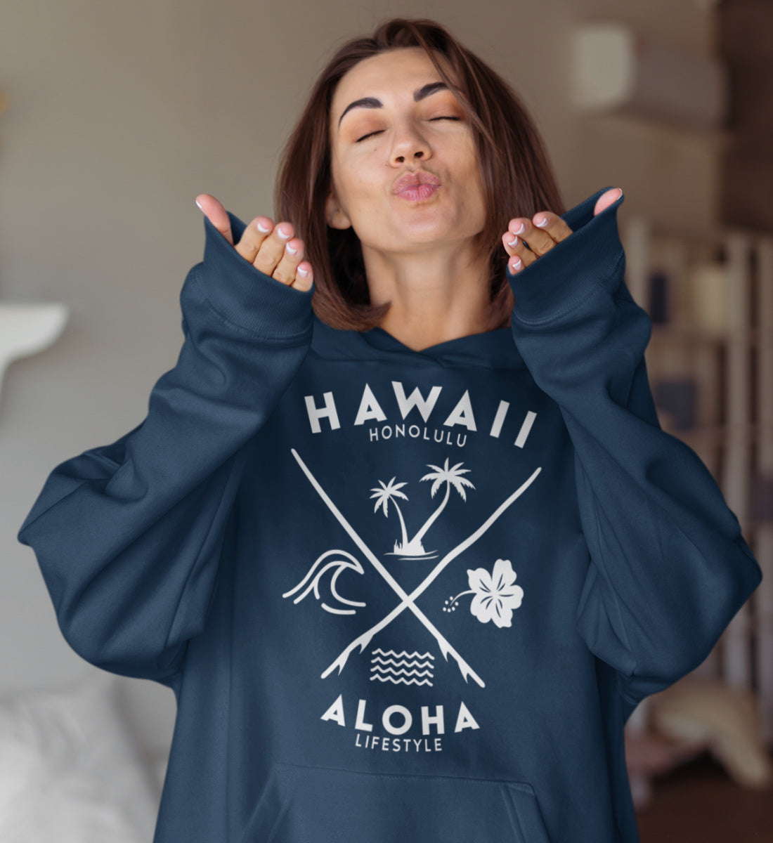 Hawaii Honolulu Surfer Style Aloha Lifestyle  - Damen Organic Hoodie ST/ST