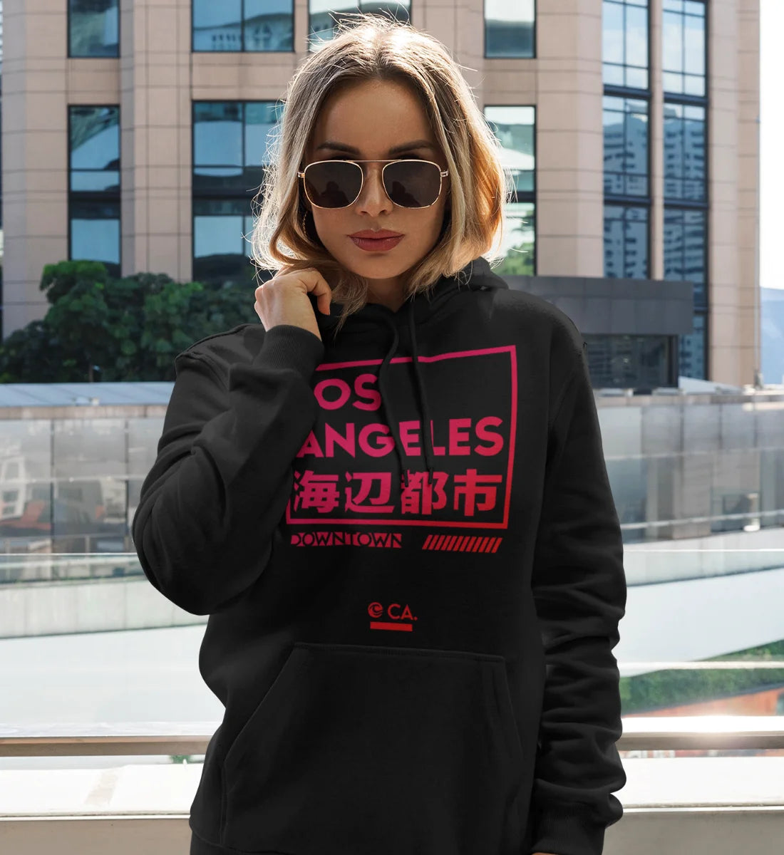 Los Angeles Downtown California  - Damen Organic Hoodie ST/ST