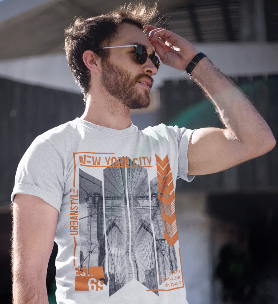 New York City Brooklyn Bridge  - Herren Premium Organic Shirt