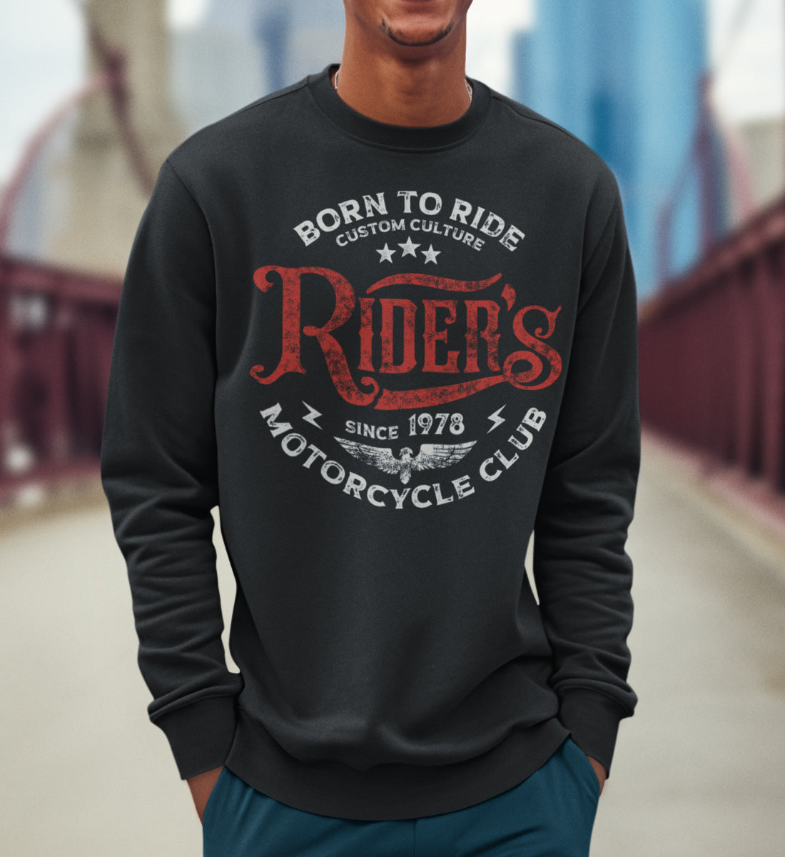 Rider's Motorcycle Club - Born to Ride  - Unisex Organic Sweatshirt ST/ST