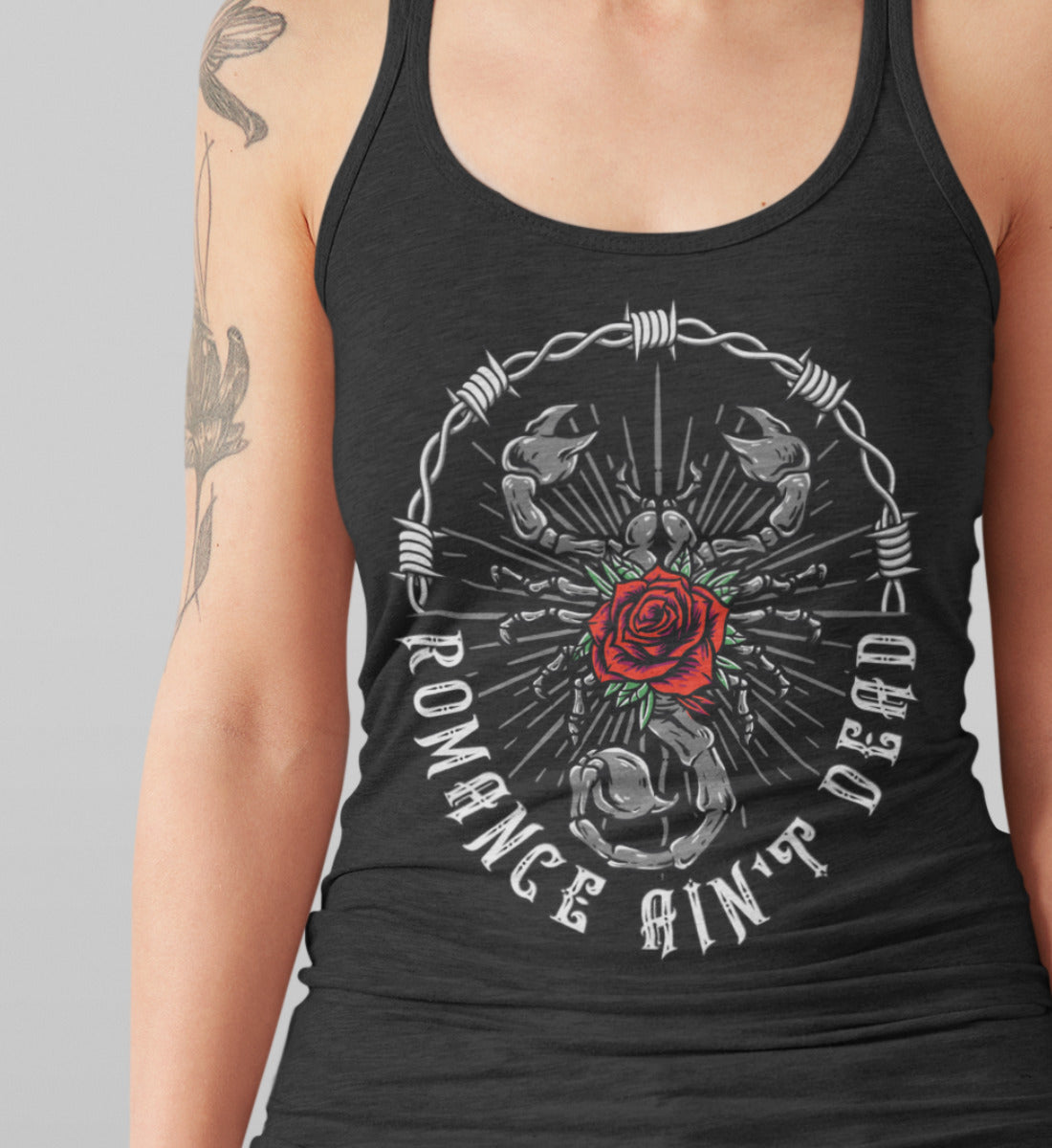 Romance Ain't Dead - Scorpion & Rose  - Damen Premium Organic Tanktop ST/ST