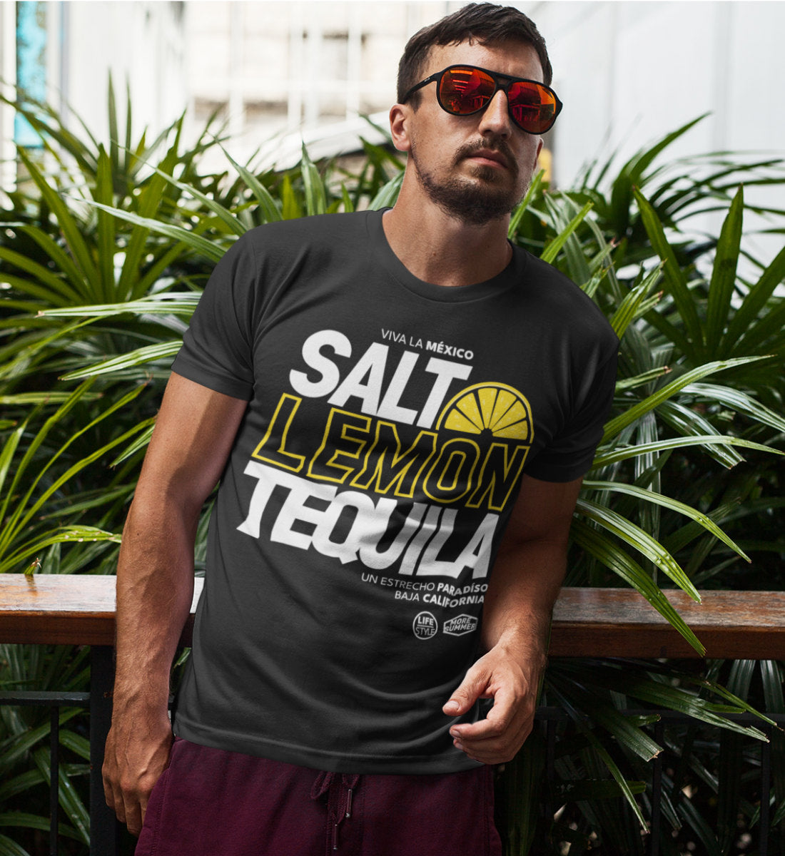 Salt Lemon Tequila Viva La Mexico  - Herren Premium Organic Shirt