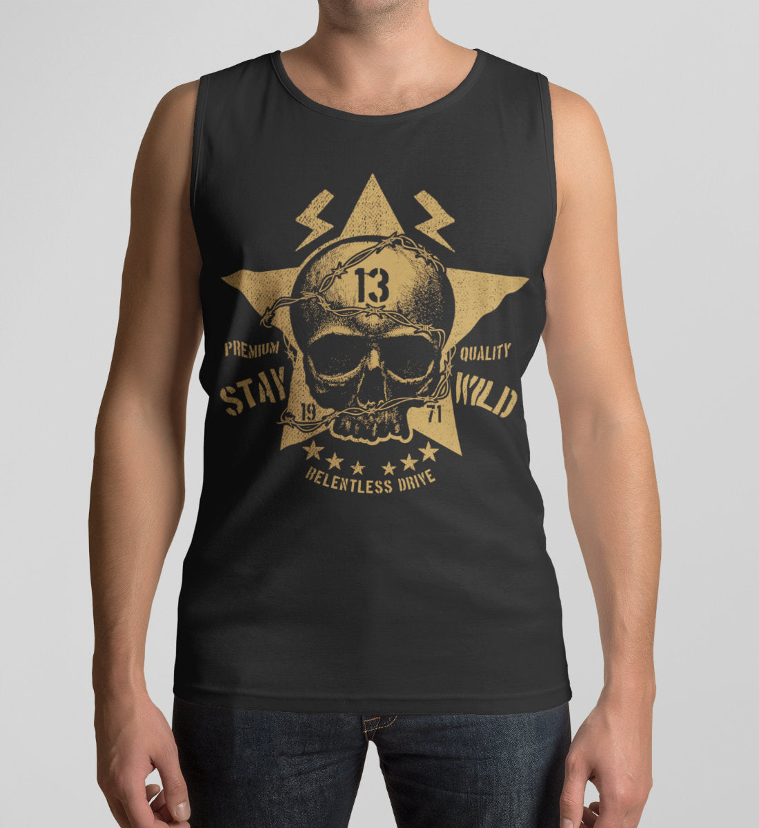 Stay Wild Skull - Relentless Drive - Premium Quality  - Herren Tanktop