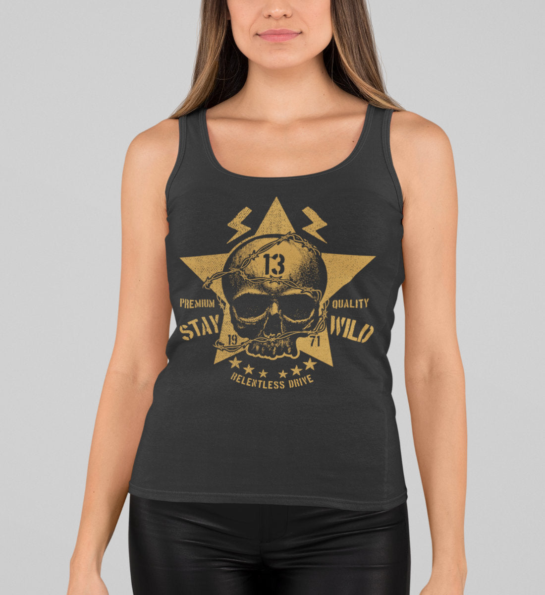 Stay Wild Skull - Relentless Drive - Premium Quality  - Damen Premium Organic Tanktop ST/ST