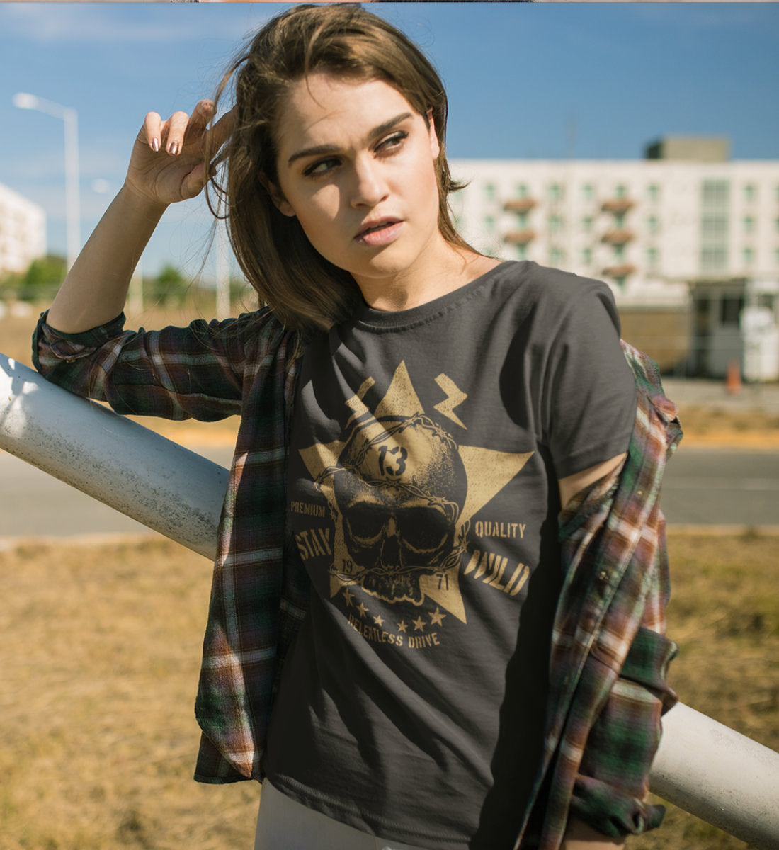 Stay Wild Skull - Relentless Drive - Premium Quality  - Damen Premium Organic Shirt