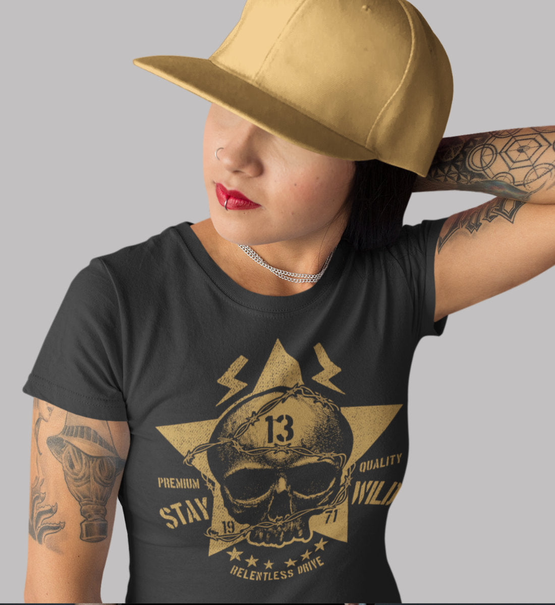 Stay Wild Skull - Relentless Drive - Premium Quality  - Damen Premium Organic Shirt