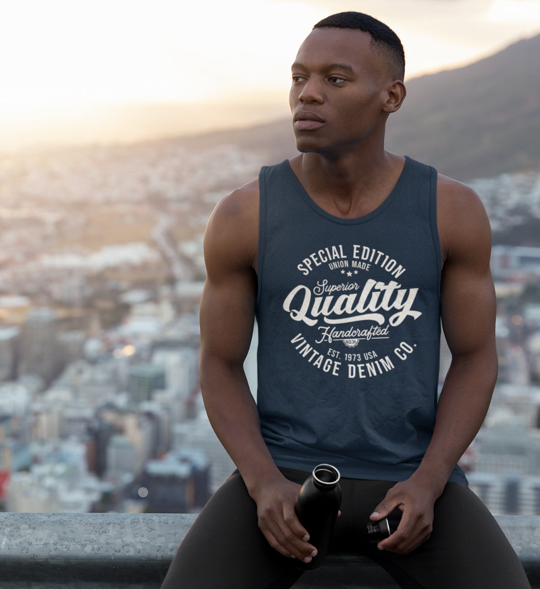 Superior Quality Handcrafted Vintage Style Denim  - Herren Tanktop