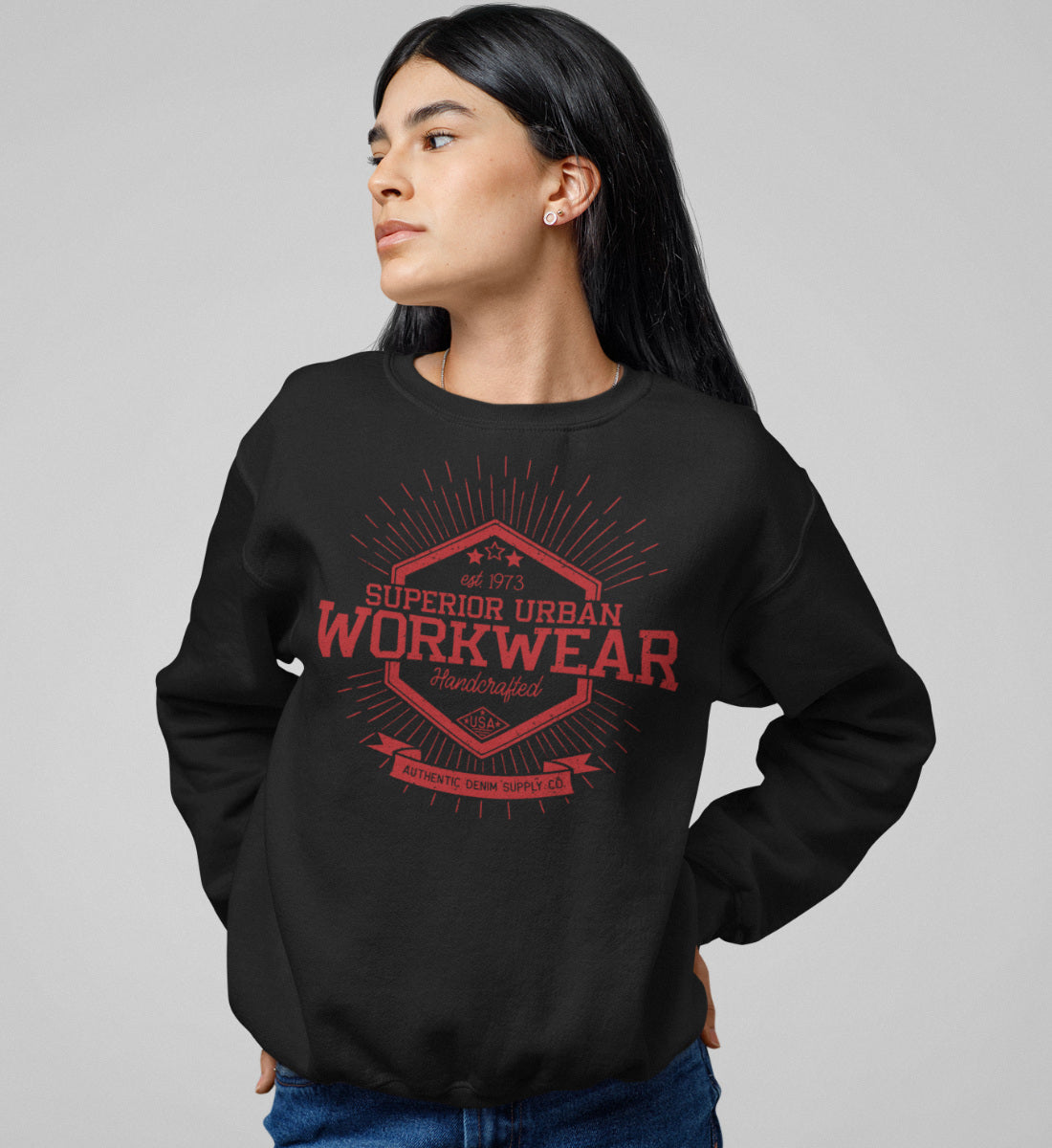 Superior Urban Workwear Handcrafted Vintage Denim  - Unisex Organic Sweatshirt ST/ST