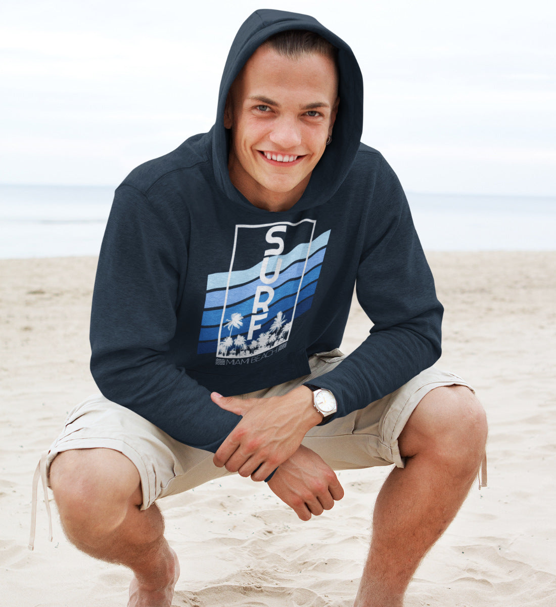 Surf Miami Beach  - Unisex Organic Hoodie