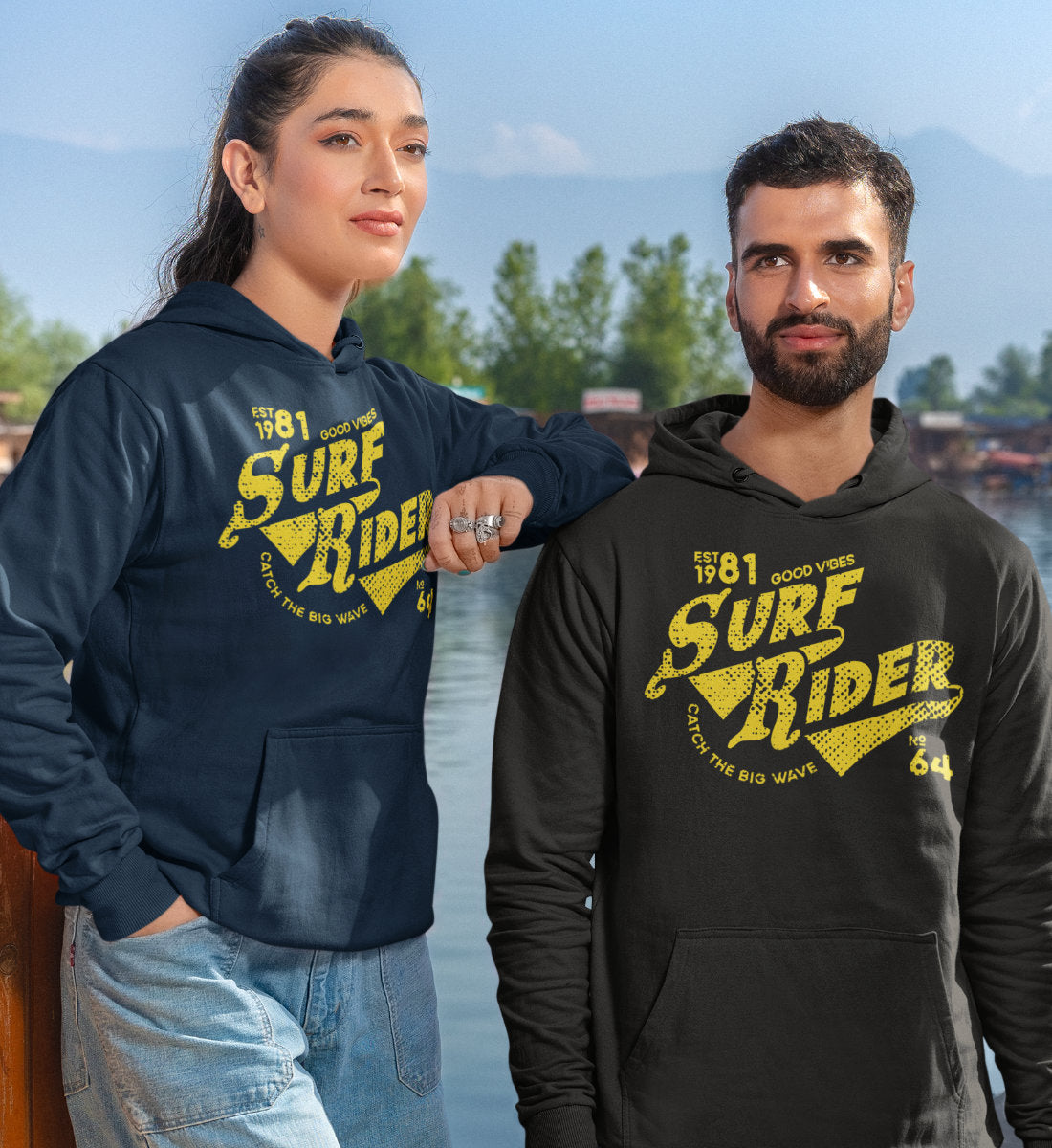 Surf Rider - Catch The Big Wave  - Unisex Organic Hoodie