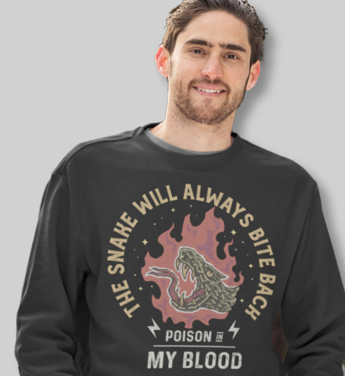 The Snake Will Always Bite Back - Poison In My Blood  - Unisex Organic Sweatshirt ST/ST