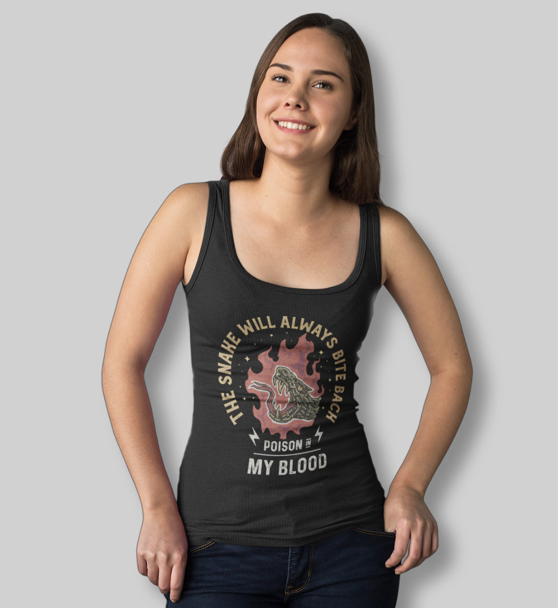 The Snake Will Always Bite Back - Poison In My Blood  - Damen Premium Organic Tanktop ST/ST