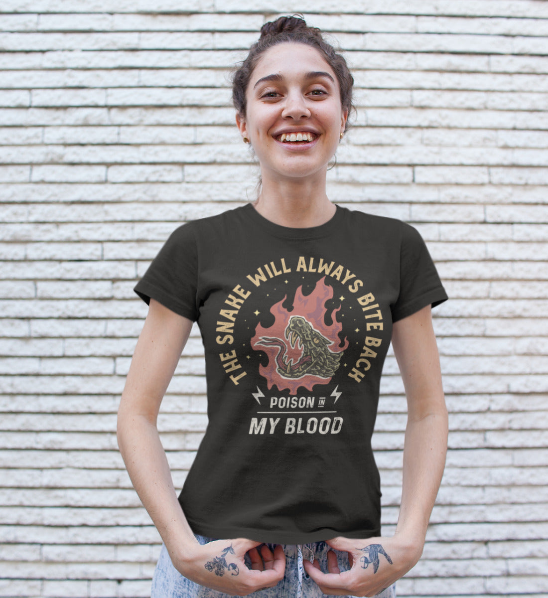 The Snake Will Always Bite Back - Poison In My Blood  - Damenshirt