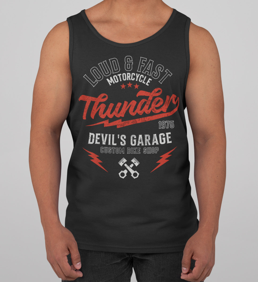 Thunder - Loud & Fast Motorcycle -  Custom Devil's Garage  - Herren Tanktop