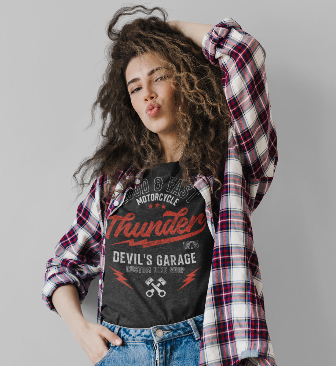 Thunder - Loud & Fast Motorcycle -  Custom Devil's Garage  - Damen Premium Organic Shirt