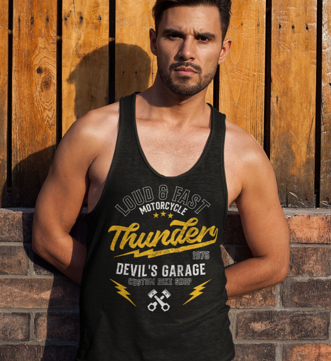 Thunder - Loud & Fast Motorcycle -  Custom Devil's Garage  - Herren Tanktop