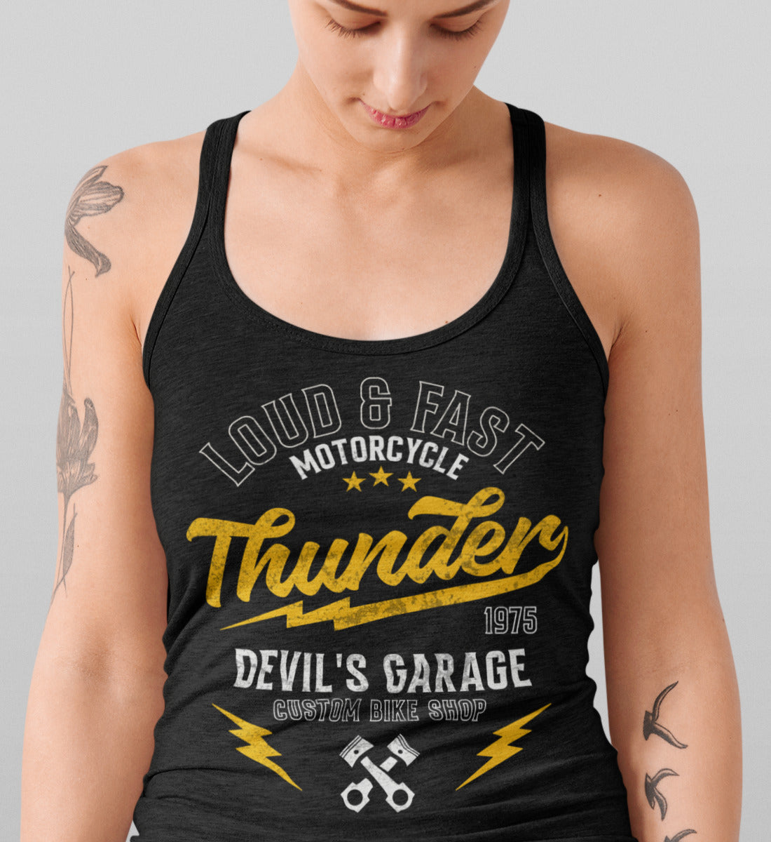 Thunder - Loud & Fast Motorcycle -  Custom Devil's Garage  - Frauen Tanktop