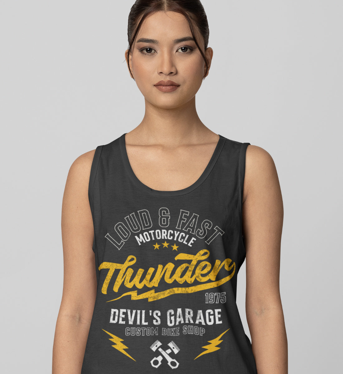 Thunder - Loud & Fast Motorcycle -  Custom Devil's Garage  - Damen Premium Organic Tanktop ST/ST