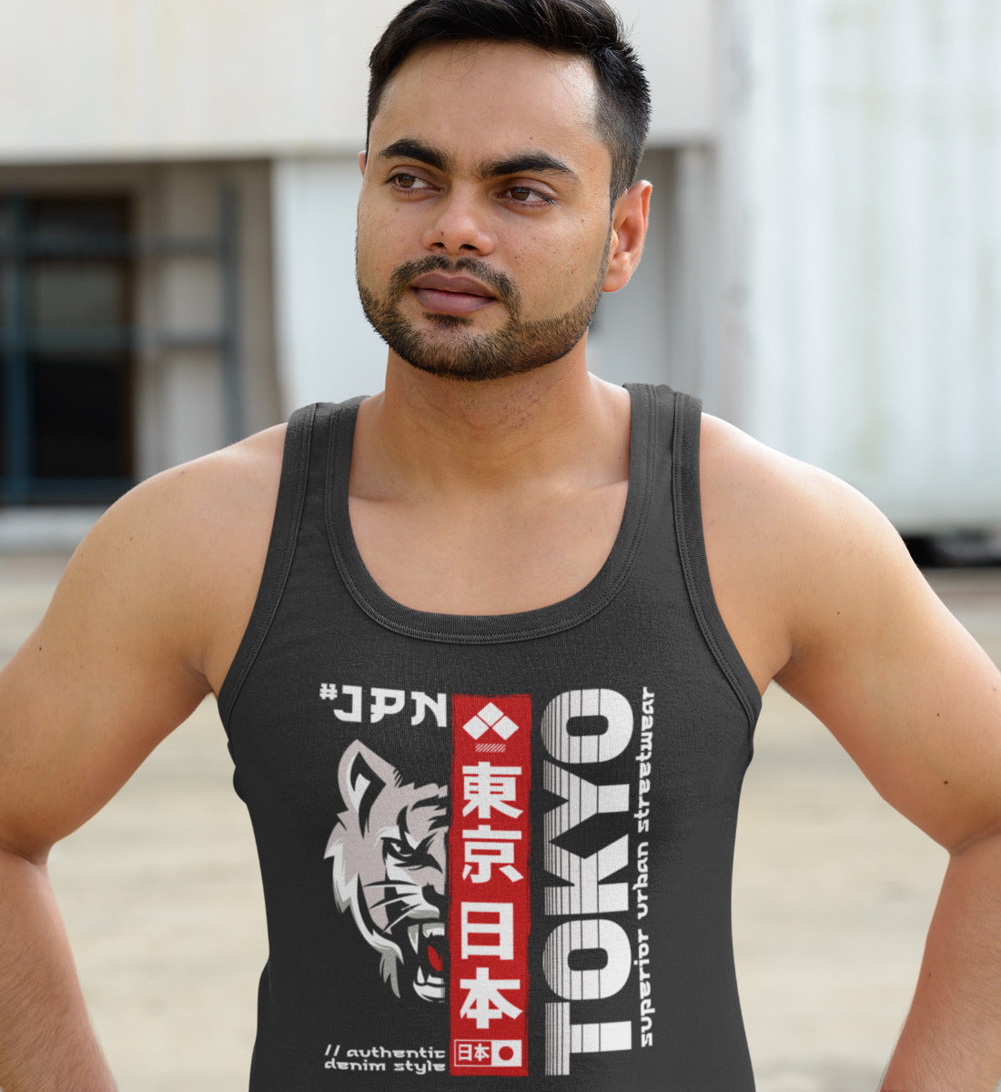 Tokyo Japan Wolf Superior Urban Streetwear  - Herren Tanktop