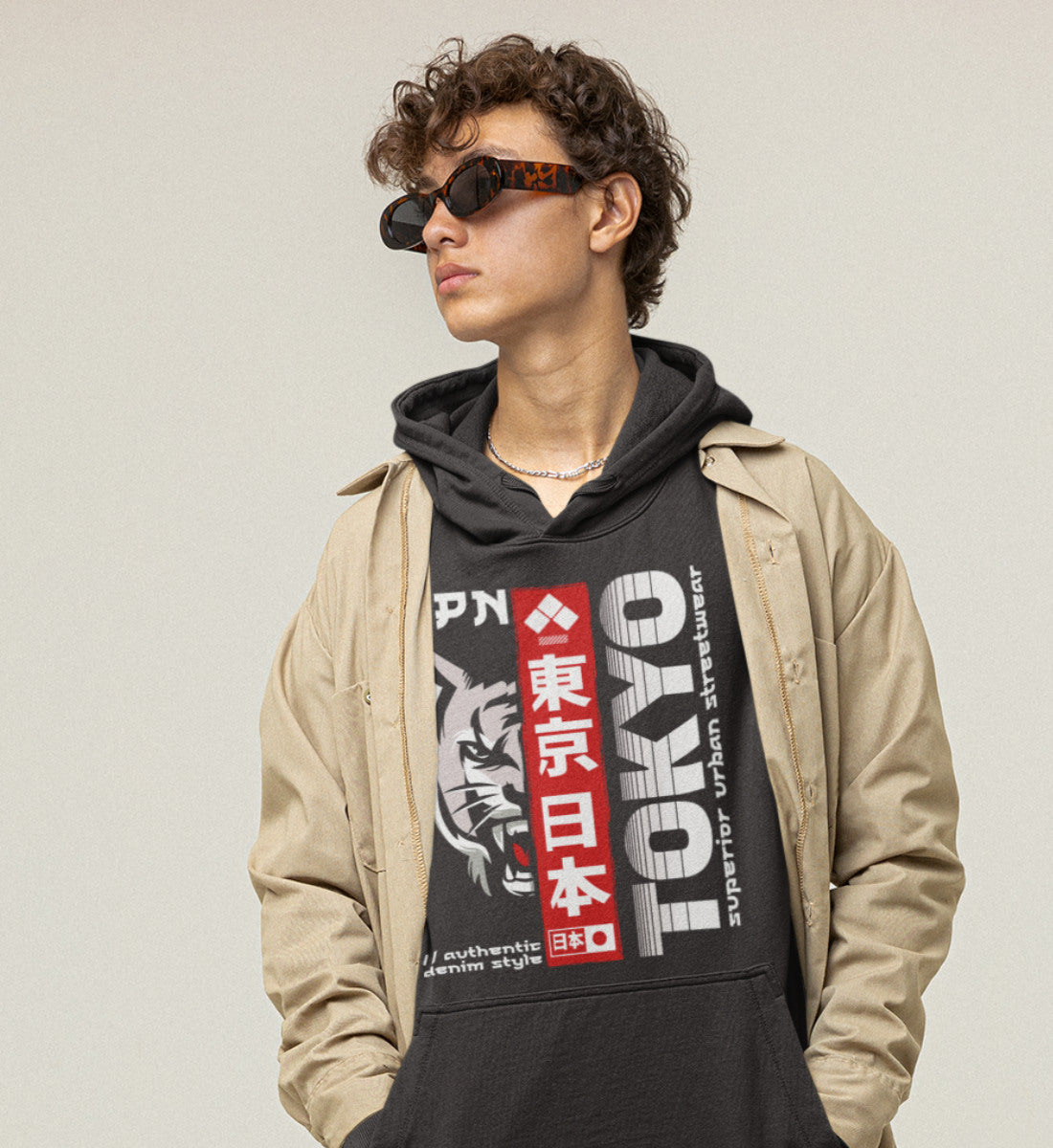 Tokyo Japan Wolf Superior Urban Streetwear  - Unisex Organic Hoodie