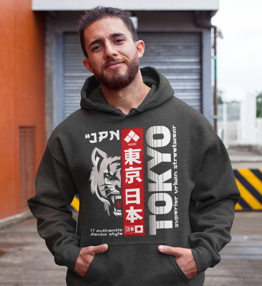 Tokyo Japan Wolf Superior Urban Streetwear  - Unisex Organic Hoodie