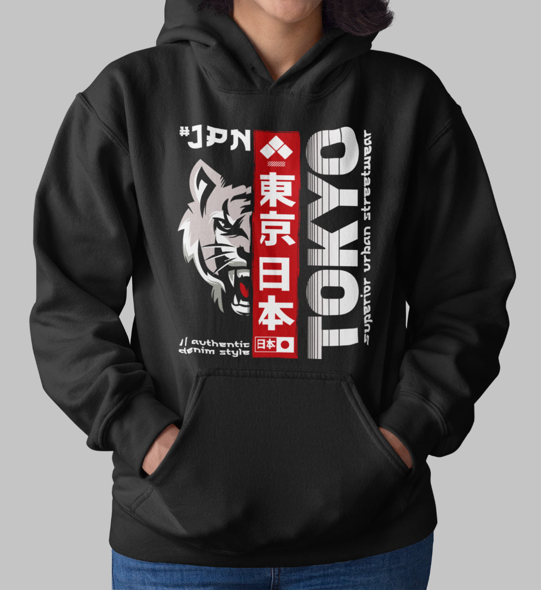 Tokyo Japan Wolf Superior Urban Streetwear  - Damen Organic Hoodie ST/ST