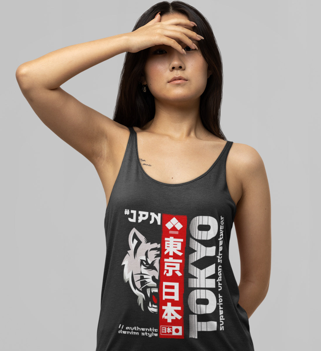 Tokyo Japan Wolf Superior Urban Streetwear  - Damen Premium Organic Tanktop ST/ST