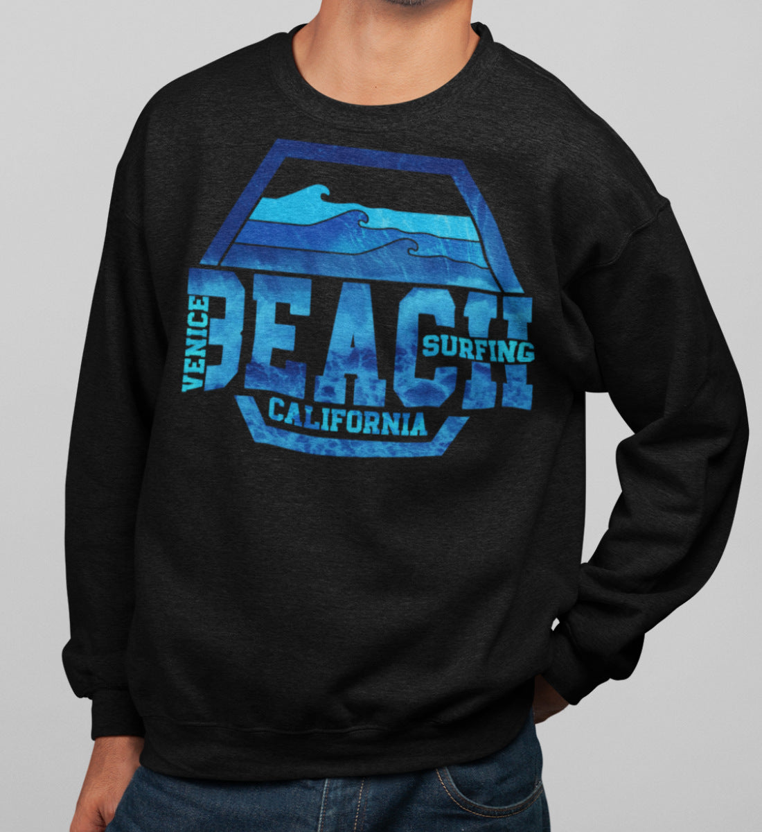 Venice Beach Surfing California  - Unisex Organic Sweatshirt ST/ST