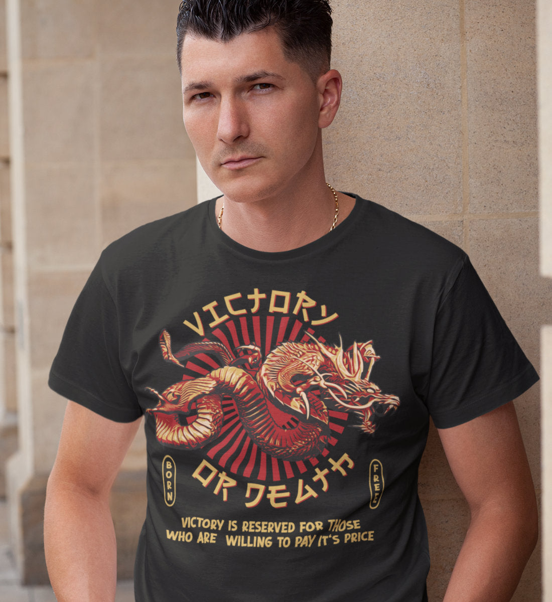 Victory Or Death - Asian Dragon  - Herren Premium Organic Shirt