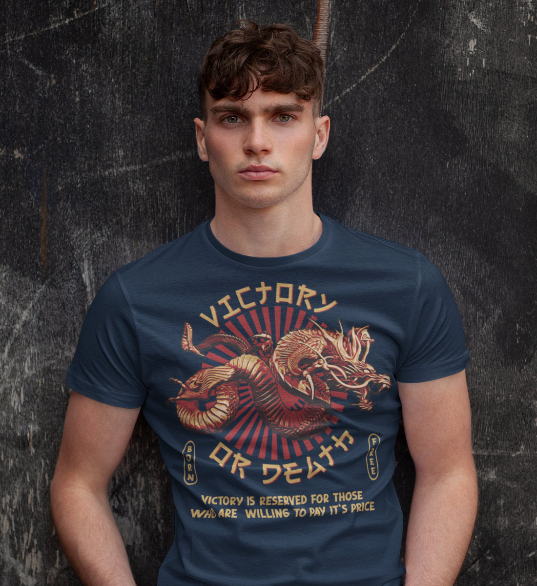 Victory Or Death - Asian Dragon  - Herren Premium Organic Shirt